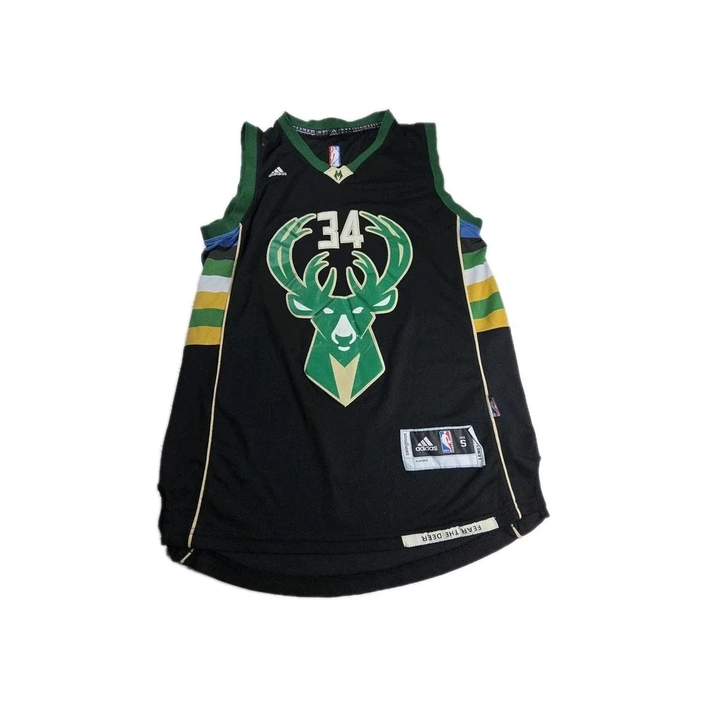 Adidas Milwaukee Bucks Giannis Antetokounmpo Jersey Mens S Black Fear The Deer